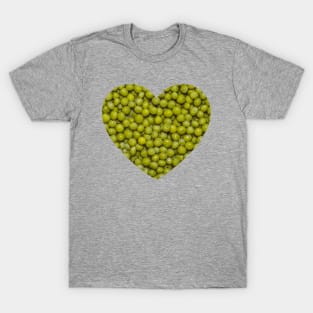 Green Peas Love Heart Photograph T-Shirt